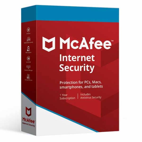 McAfee Unlimited Devices 1 Year Internet Security
